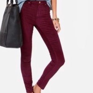 Burgundy corduroy J Crew pants